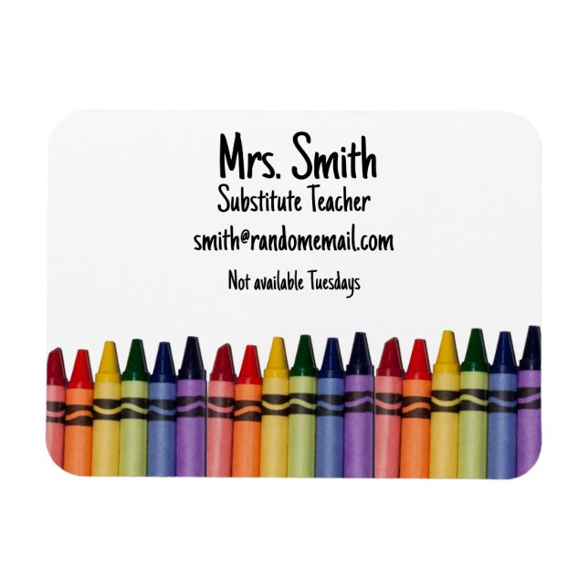 Substitute Teacher Contact Magnet (Horizontal)