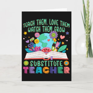 Substitute Teacher Daisy Flower Teacher Substitute Card