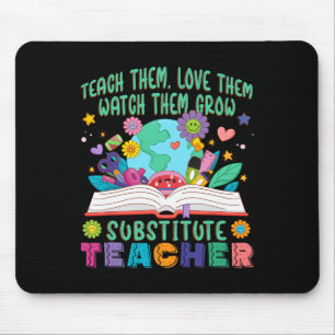 Substitute Teacher Daisy Flower Teacher Substitute Mouse Pad