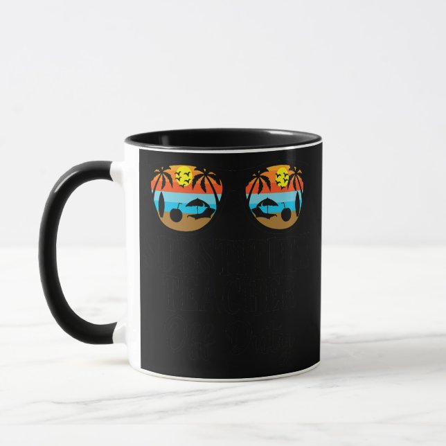 Substitute Teacher Off Duty Beach School Summer Mug (Left)