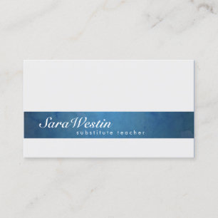 Substitute Teacher Script Grunge Business Card