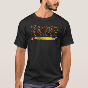 Substitute Teacher Sub Squad Pencil Leopards Back T-Shirt