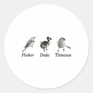 Subtle Animal, Flicker Dodo Titmouse  Classic Round Sticker