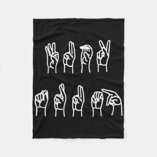 Subtle Anti-trump Asl Sign Language Fleece Blanket