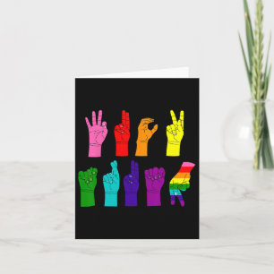 Subtle Anti-trump Asl Sign Language Lgbtq+ Resist  Card