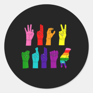 Subtle Anti-trump Asl Sign Language Lgbtq+ Resist Classic Round Sticker