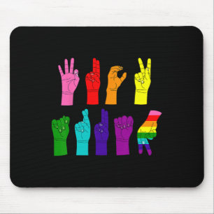 Subtle Anti-trump Asl Sign Language Lgbtq+ Resist Mouse Pad