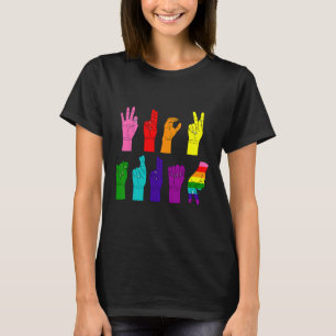 Subtle Anti-trump Asl Sign Language Lgbtq+ Resist  T-Shirt