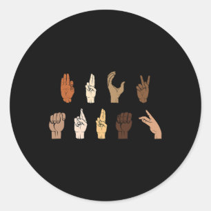 Subtle Anti-trump Blm Asl Sign Language Classic Round Sticker