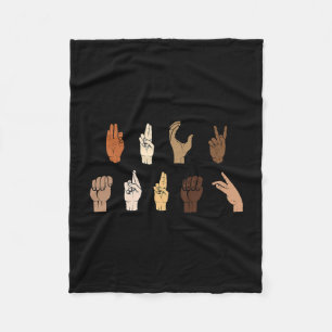 Subtle Anti-trump Blm Asl Sign Language Fleece Blanket