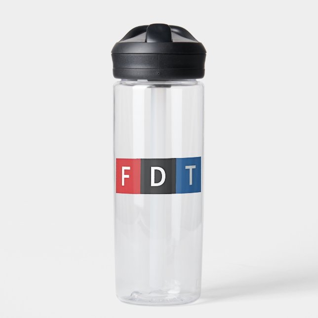 Subtle Anti-Trump FDT Anti-Maga Democrats Water Bottle (Front)