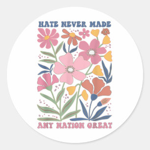 Subtle Anti Trump Floral Anti Trump Flower Classic Round Sticker