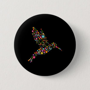 Subtle Anti Trump Floral Hummingbird Hidden Messag 6 Cm Round Badge