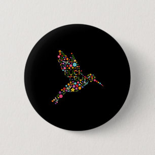 Subtle Anti Trump Floral Hummingbird Hidden Messag 6 Cm Round Badge