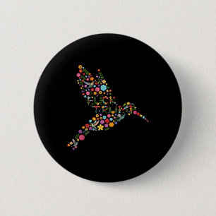 Subtle Anti Trump Floral Hummingbird Hidden Messag 6 Cm Round Badge