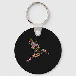 Subtle Anti Trump Floral Hummingbird Hidden Messag Key Ring