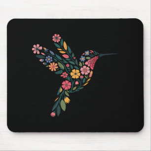 Subtle Anti Trump Floral Hummingbird Hidden Messag Mouse Pad