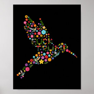 Subtle Anti Trump Floral Hummingbird Hidden Messag Poster