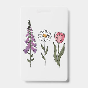 Subtle Anti-Trump - Foxglove Daisy Tulip III ID Badge