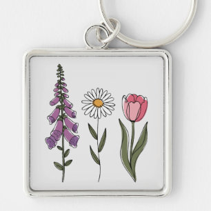 Subtle Anti-Trump - Foxglove Daisy Tulip III Key Ring