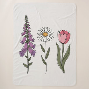 Subtle Anti-Trump - Foxglove Daisy Tulip III Sherpa Blanket