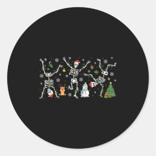 Subtle Anti Trump Hidden Message Dancing Skeleton Classic Round Sticker