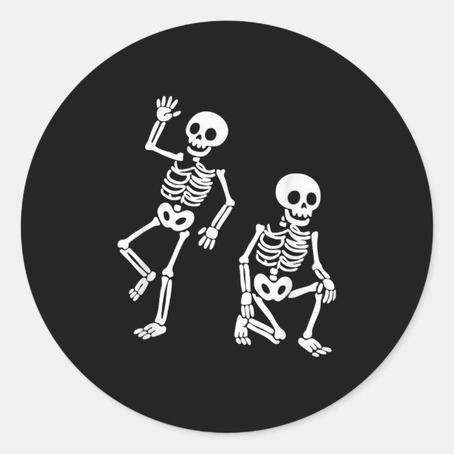 Subtle Anti Trump Hidden Message Dancing Skeleton  Classic Round Sticker (Front)