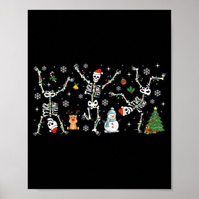 Subtle Anti Trump Hidden Message Dancing Skeleton  Poster (Front)
