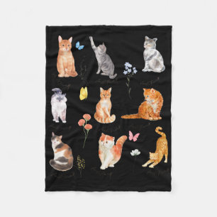 Subtle Anti Trump Kitten Cat Floral Political Cat  Fleece Blanket