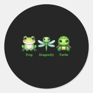 Subtle Anti-trump Political Humour Frog Dragonfly  Classic Round Sticker