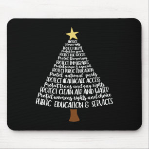 Subtle Anti Trump Protect Democracy Christmas Tree Mouse Pad