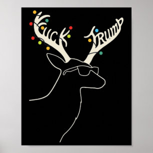 Subtle Anti Trump Reindeer Hidden Message Design Poster