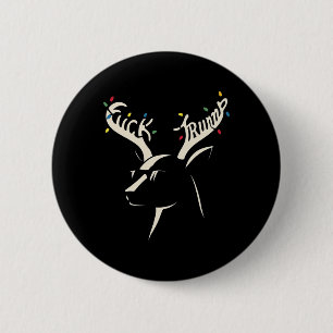 Subtle Anti Trump Reindeer Xmas Hidden Message 6 Cm Round Badge