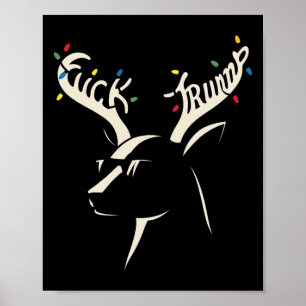 Subtle Anti Trump Reindeer Xmas Hidden Message  Poster