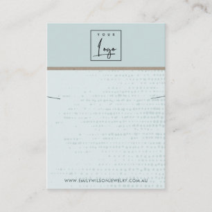 SUBTLE AQUA BLUE DOTS NECKLACE BRACELET DISPLAY BUSINESS CARD