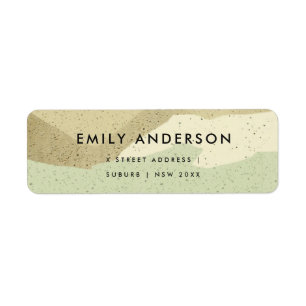 SUBTLE AQUA GREY MODERN ABSTRACT ART WAVES ADDRESS RETURN ADDRESS LABEL