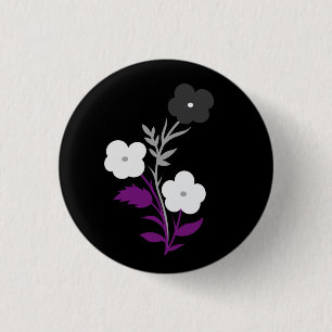 Subtle Asexual Flag Flowers 3 Cm Round Badge