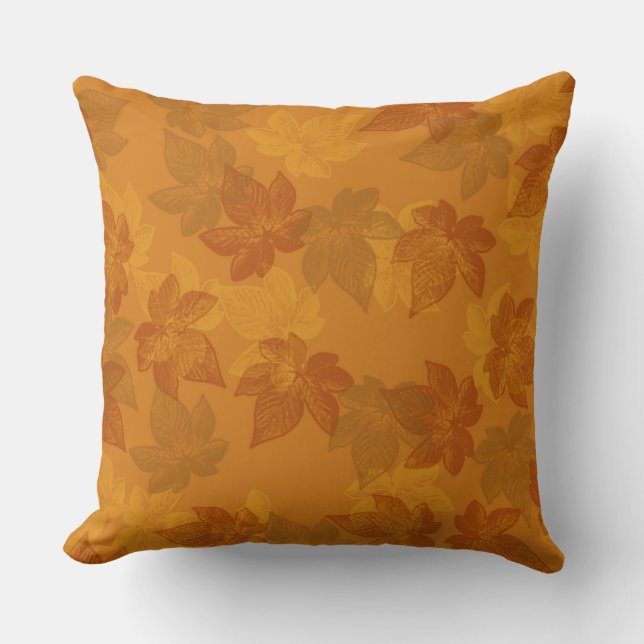 Subtle Autumn Leaves Cushion (Front)