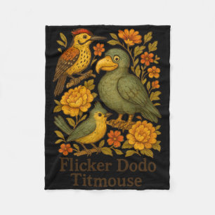Subtle Bird Anti Trump Bird Flicker Dodo Titmouse Fleece Blanket