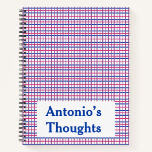 Subtle Bisexual Colour Plaid Two-Sided Notebook