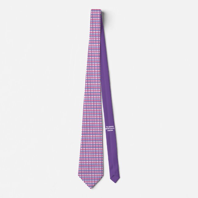 Subtle Bisexual Colours Plaid Tie (Front)
