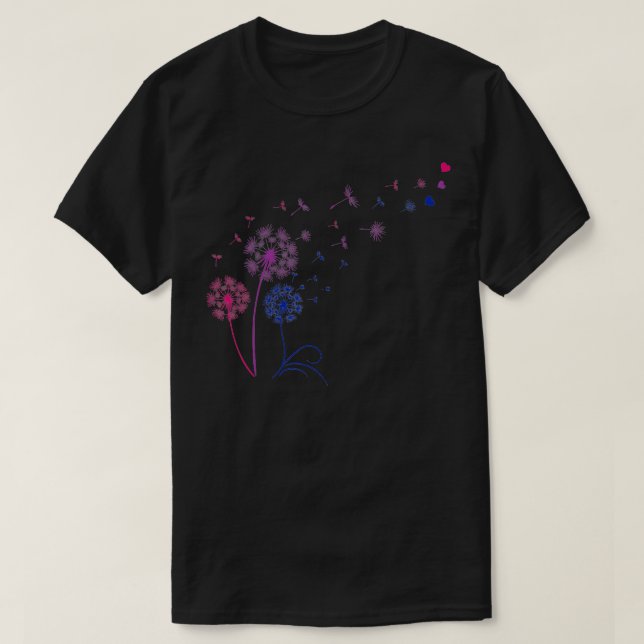 Subtle Bisexual Dandelion Flower Pride LGBT Rainbo T-Shirt (Design Front)