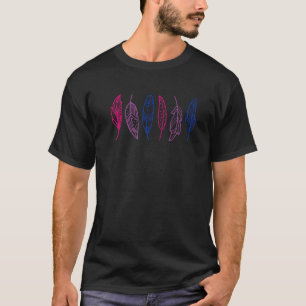 Subtle Bisexual Pride Minimal Boho Leaf Bi Flag Co T-Shirt