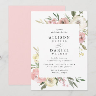 Subtle Blooms   Frame Wedding Invitation