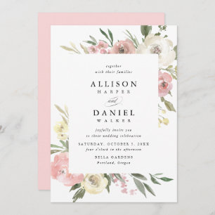 Subtle Blooms   Frame Wedding Invitation