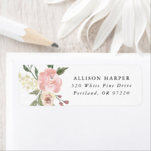 Subtle Blooms Watercolor Floral Return Address Label