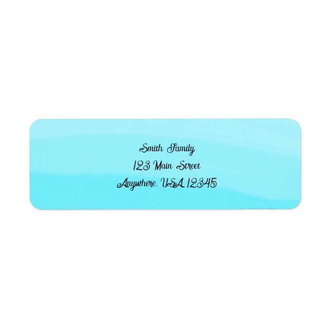 Subtle Blue Waves Return Address Label (Front)