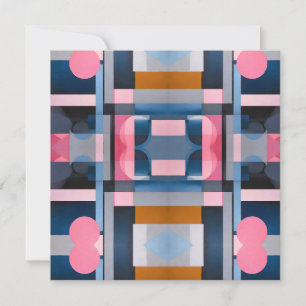 Subtle Blues & Pinks in Geometric Abstraction Holiday Card