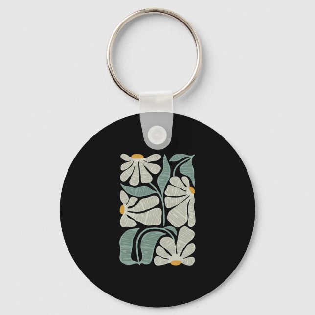 Subtle Boho Flowers Anti Trump1  Key Ring (Front)