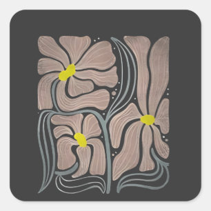 Subtle Boho Flowers Anti Trump Anti Maga Square Sticker